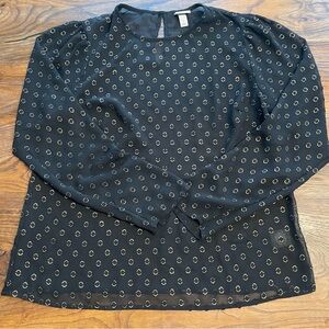 a new day Black Sheer Blouse with Gold Accents medium Target